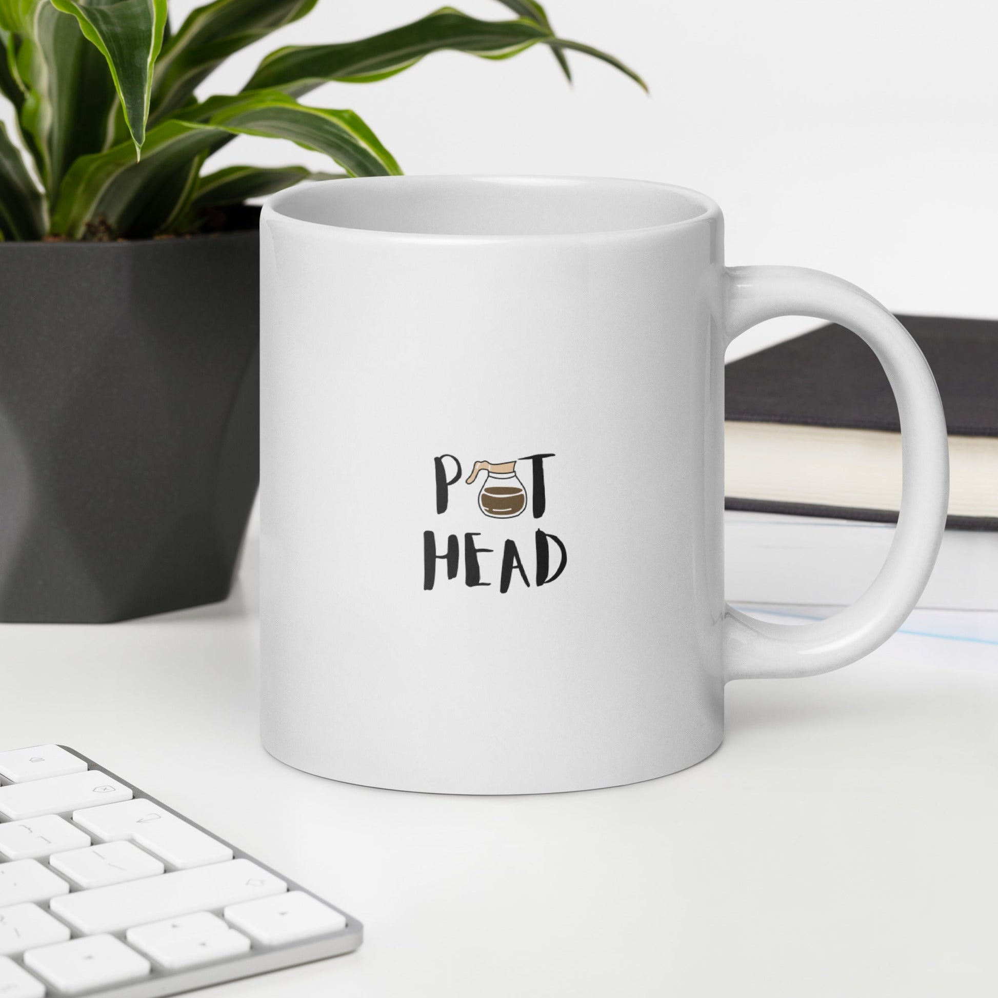 white pothead Pot Head - Sarcastic and Funny Coffee Mug